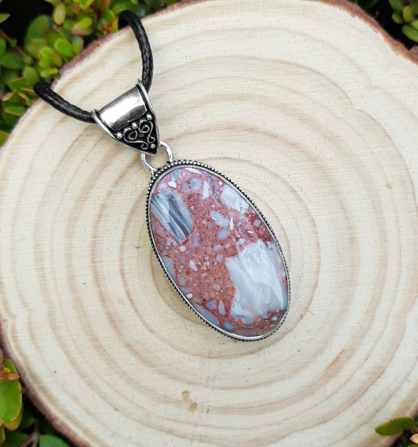 Norina Jasper Pendant: Sterling Silver Boho Gemstone Necklace - LunarGem - Jewelry