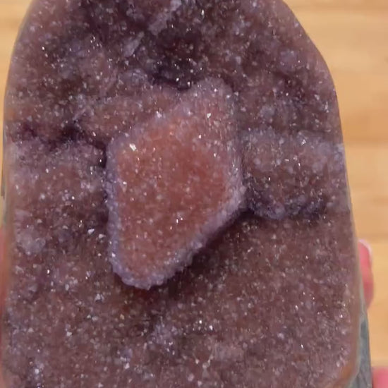 Druzy Amethyst with Rare Calcite Inclusion, Large Collector Specimen, Rare Mineral Display Piece 1261g