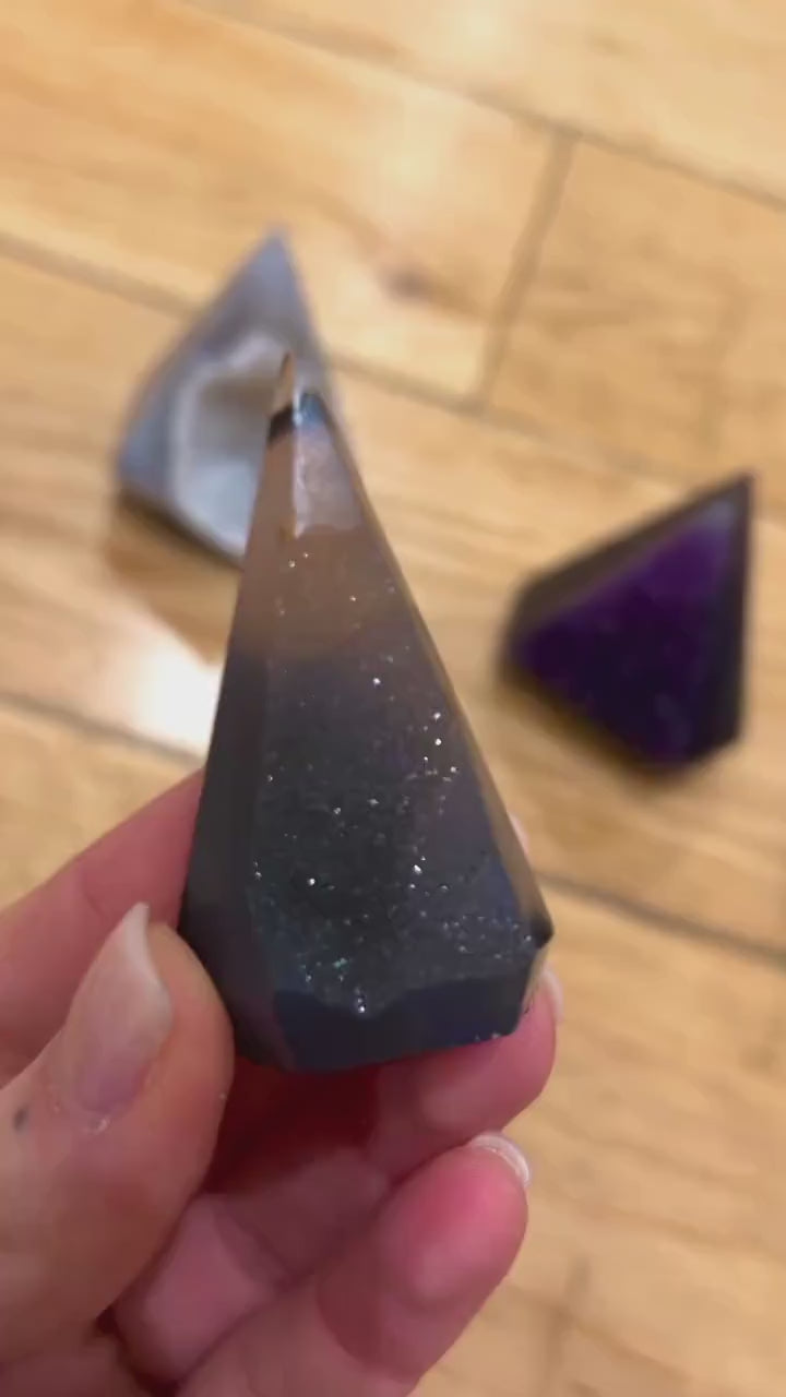 Druzy Crystal Point Set, Natural Geode Obelisk Bundle, Quartz Towers, One of a Kind Crystal Decor