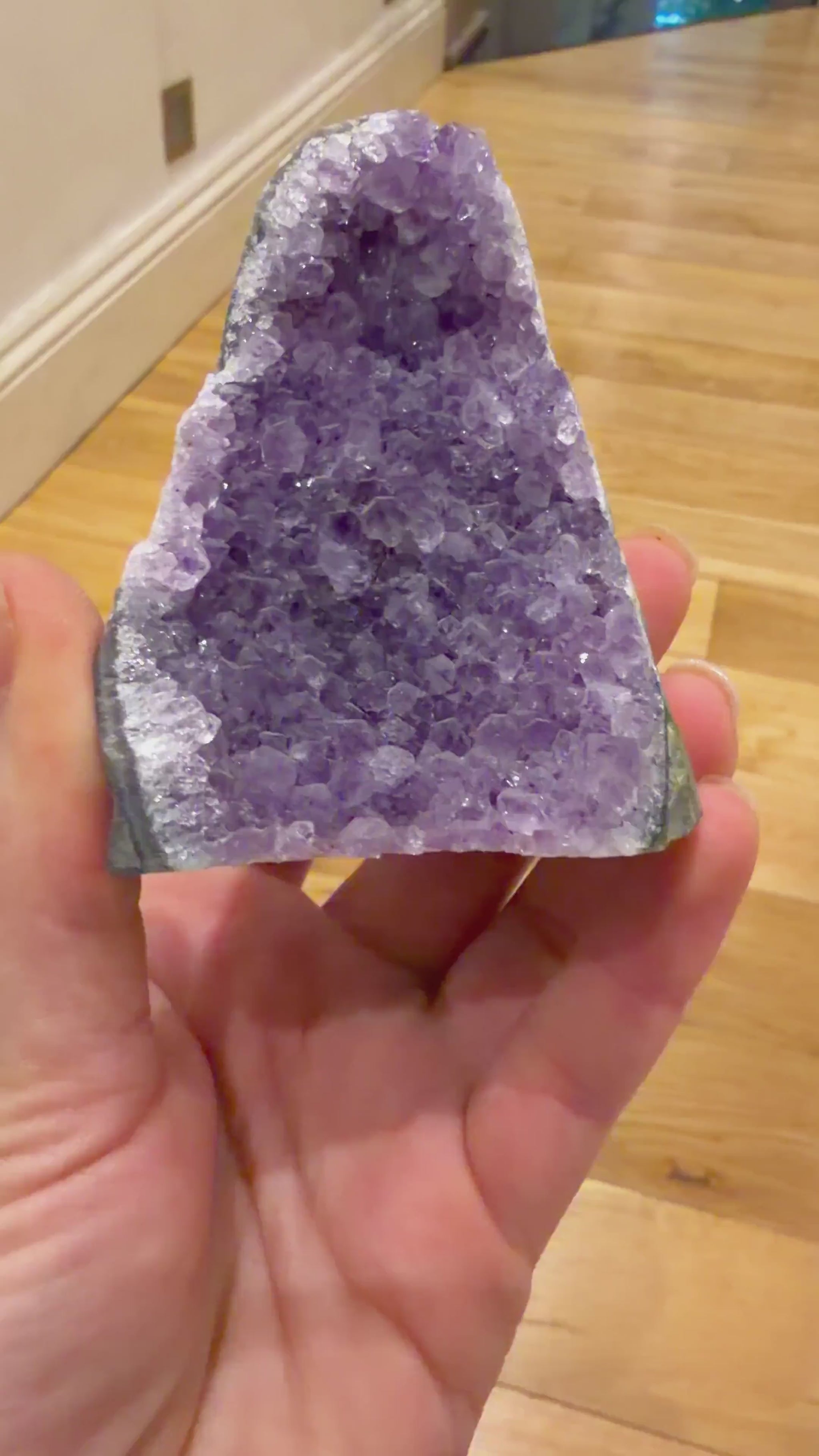 Purple amethyst cluster, cutbase freeform amethyst cathedral