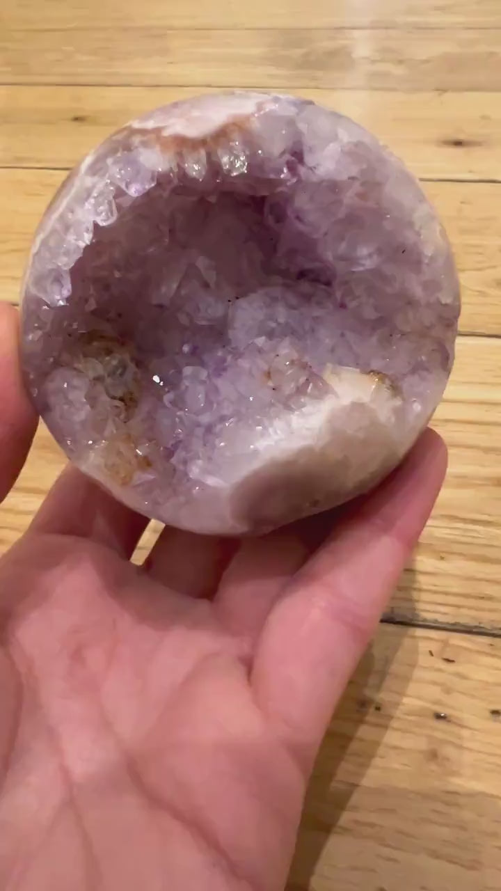 Amethyst Geode Sphere With Stand, Druzy Crystal Ball, Natural Amethyst Crystal, Healing Stone Gift, Gemstone Decor