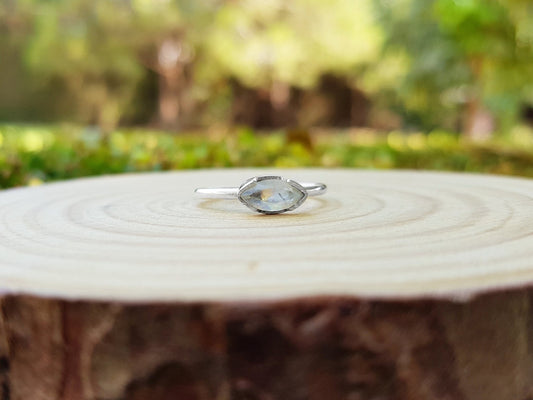 Rainbow Moonstone 925 Sterling Silver Ring: Minimalist Stackable Band - LunarGem - Rings