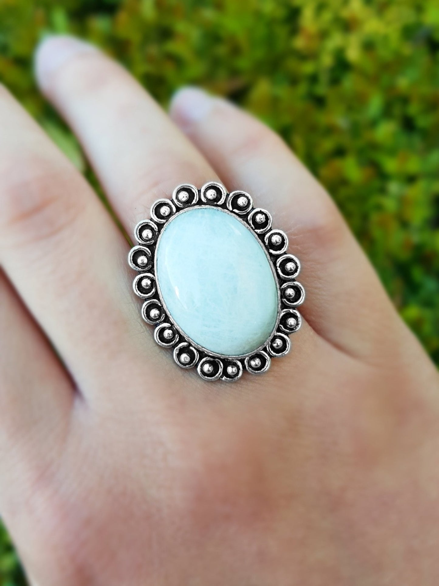 Rainbow Moonstone Sterling Silver Ring - Boho Ethnic Style, US Size 7.5 - LunarGem - Rings