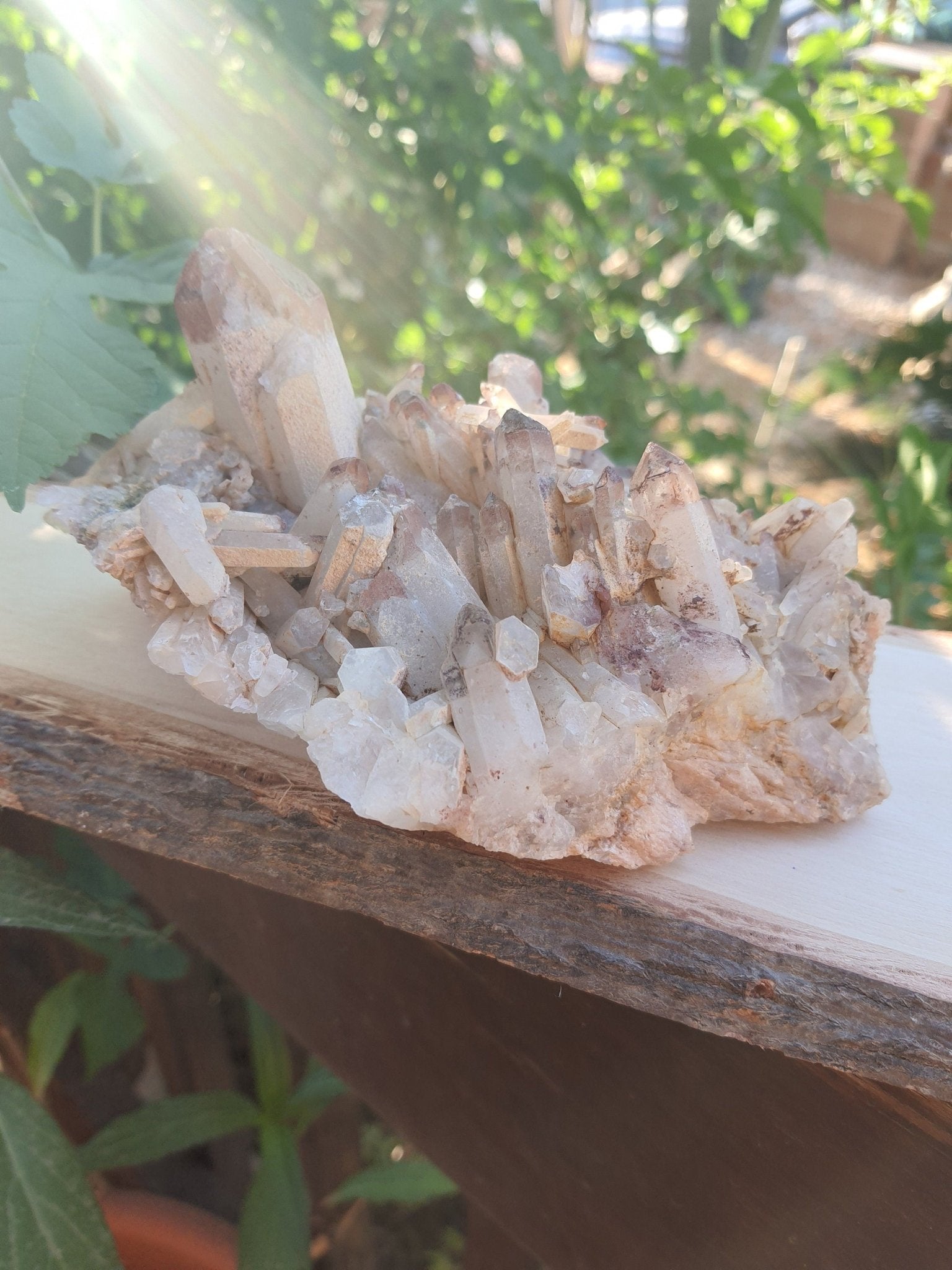 Rare Big Hematite Included Quartz Cluster 821g, Mineral Specimen Natural Quartz Cluster - LunarGem - 