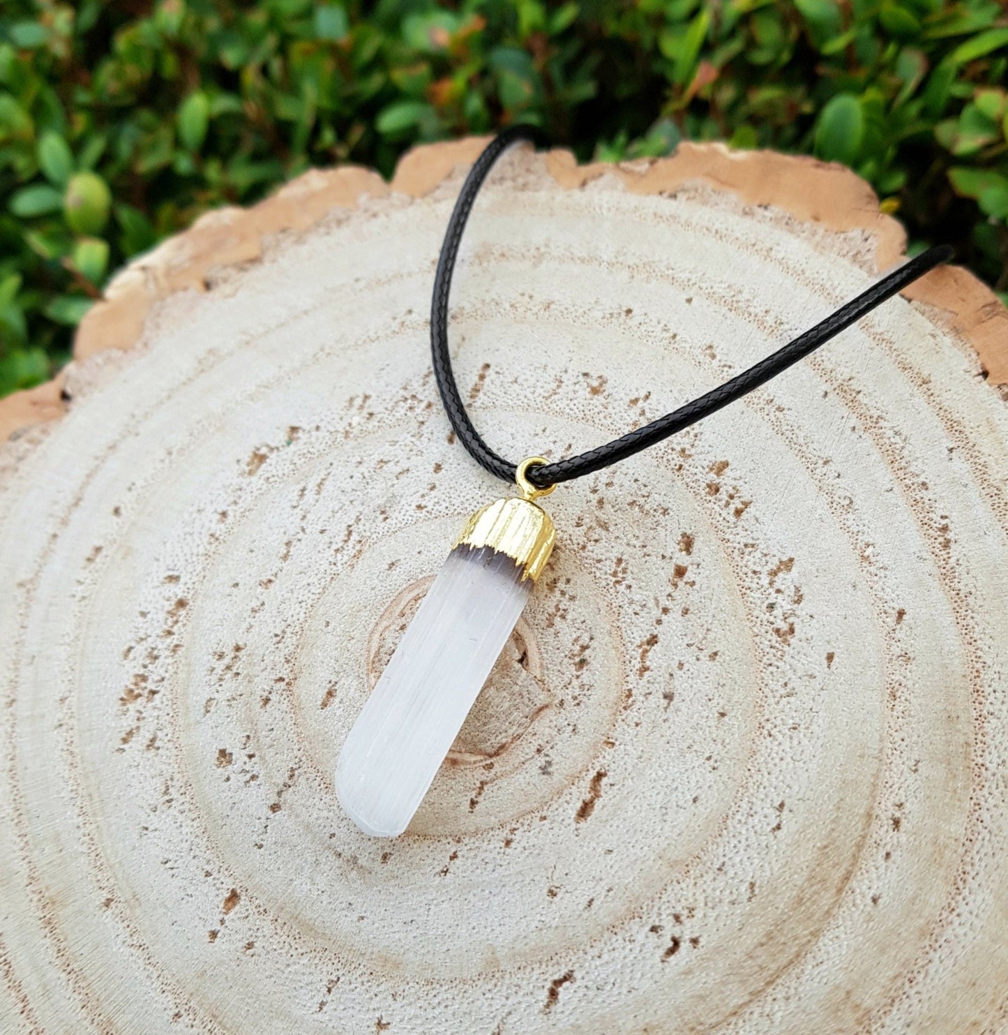 Raw Selenite Choker: Gold Plated Charm Necklace - LunarGem - Necklaces