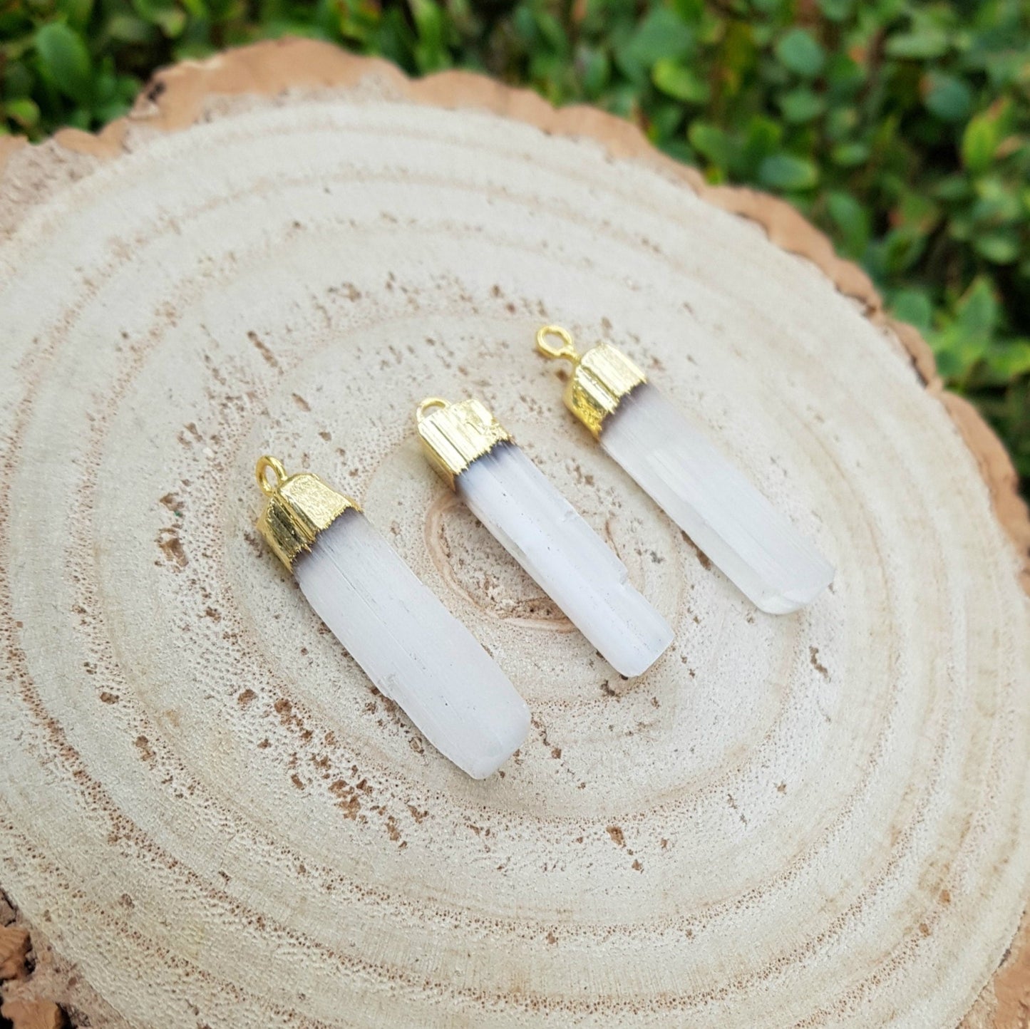 Raw Selenite Choker: Gold Plated Charm Necklace - LunarGem - Necklaces