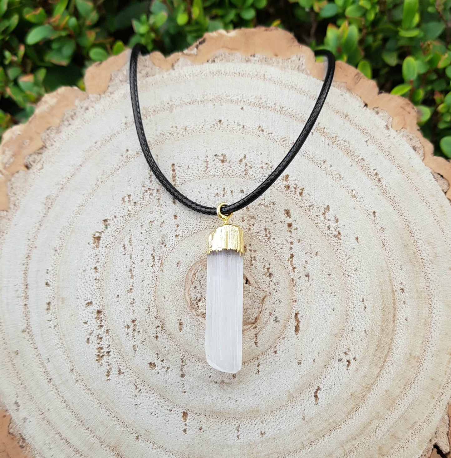 Raw Selenite Choker: Gold Plated Charm Necklace - LunarGem - Necklaces