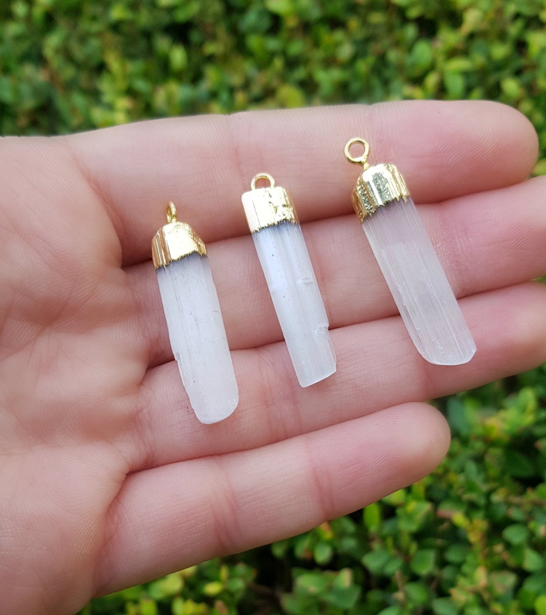 Raw Selenite Choker: Gold Plated Charm Necklace - LunarGem - Necklaces