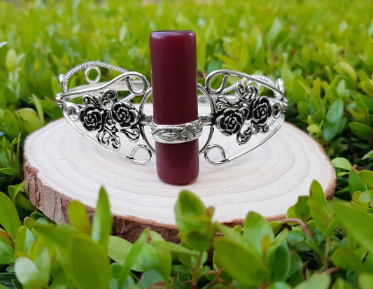 Red Agate Sterling Silver Cuff Bracelet, Adjustable Boho Jewelry - LunarGem - Bracelets