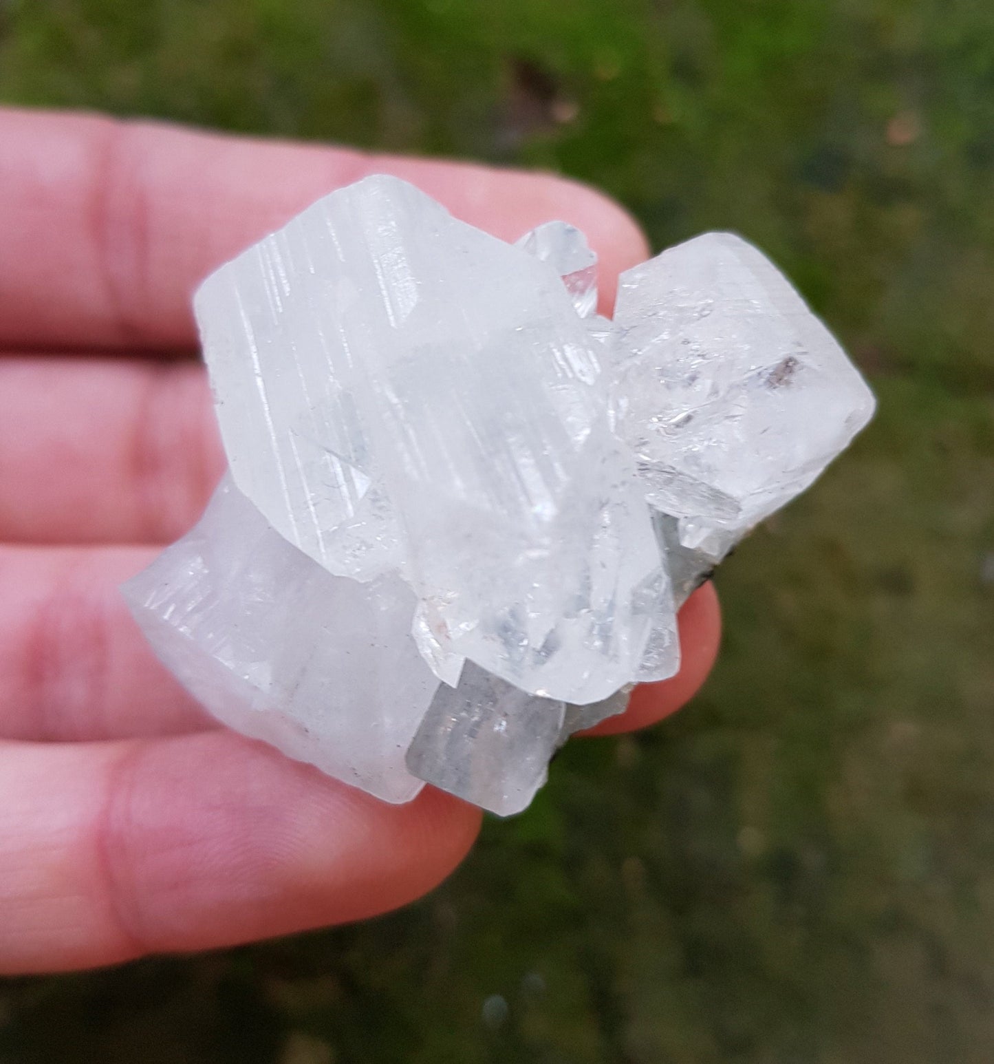 Small Natural Apophylite Crystal Cluster, Double Terminated Mineral, Healing Crystal, Mineral Specimen, Mineral Collection - LunarGem - Rocks & Fossils