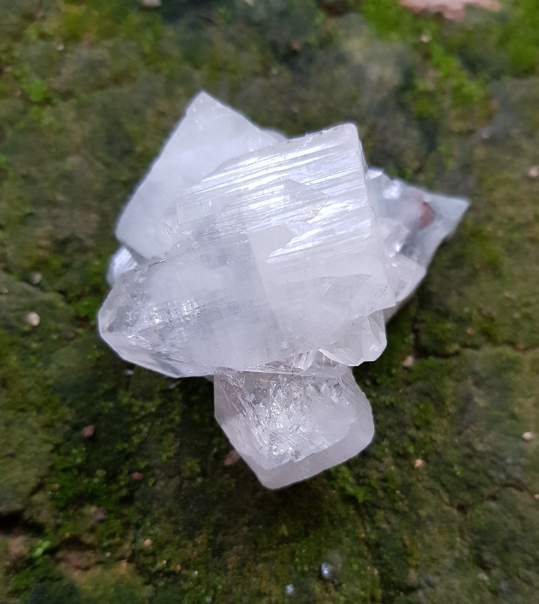 Small Natural Apophylite Crystal Cluster, Double Terminated Mineral, Healing Crystal, Mineral Specimen, Mineral Collection - LunarGem - Rocks & Fossils