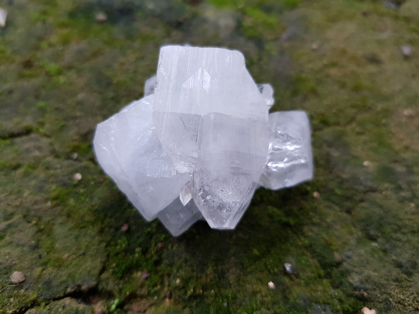Small Natural Apophylite Crystal Cluster, Double Terminated Mineral, Healing Crystal, Mineral Specimen, Mineral Collection - LunarGem - Rocks & Fossils