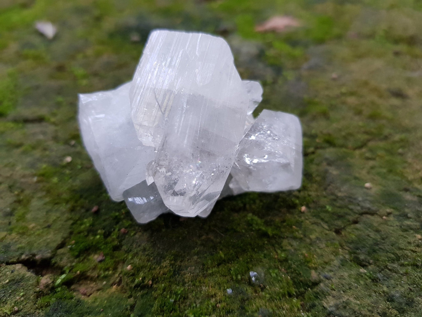 Small Natural Apophylite Crystal Cluster, Double Terminated Mineral, Healing Crystal, Mineral Specimen, Mineral Collection - LunarGem - Rocks & Fossils
