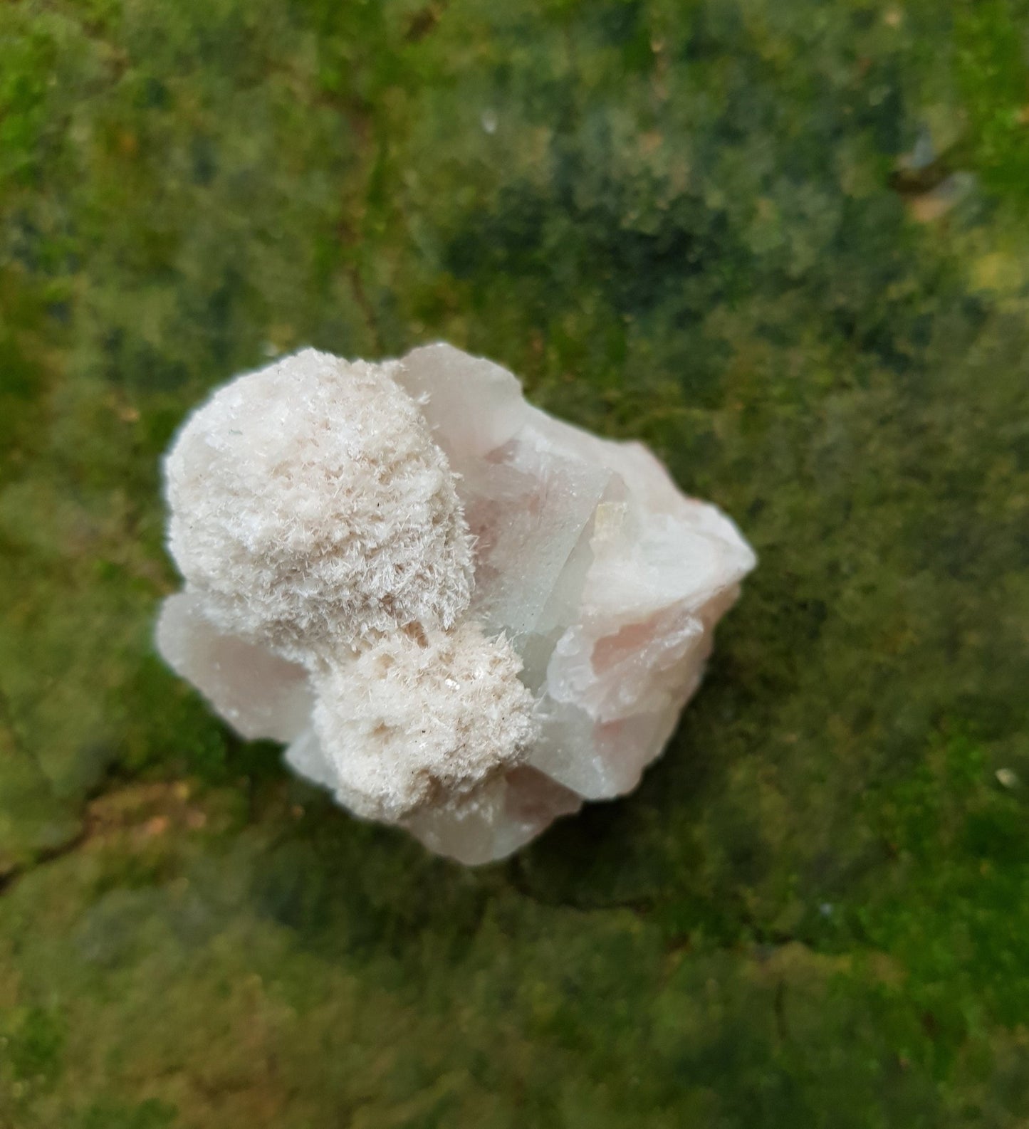 Small Natural Crystal Cluster, Apophyllite on Stilbite And Mordenite, Healing Crystal, Mineral Specimen, Mineral Collection - LunarGem - Rocks & Fossils