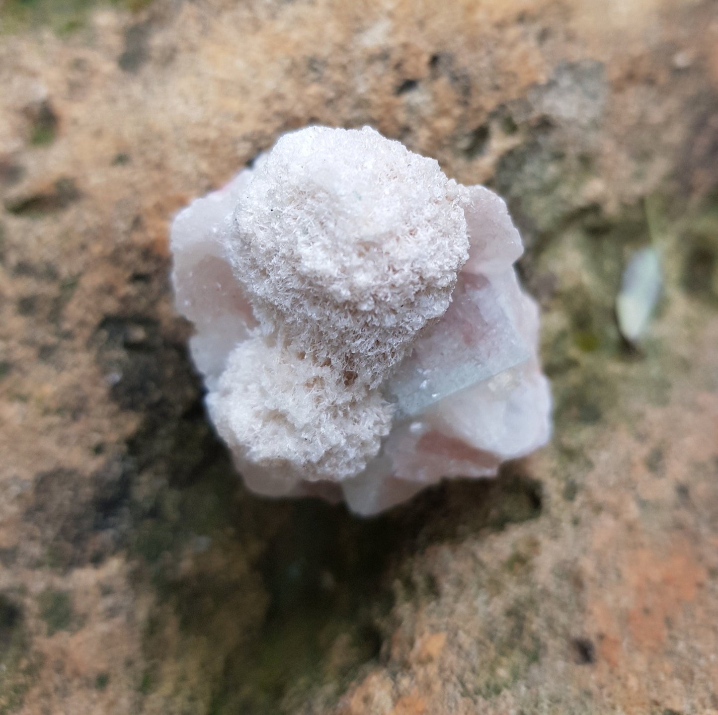 Small Natural Crystal Cluster, Apophyllite on Stilbite And Mordenite, Healing Crystal, Mineral Specimen, Mineral Collection - LunarGem - Rocks & Fossils