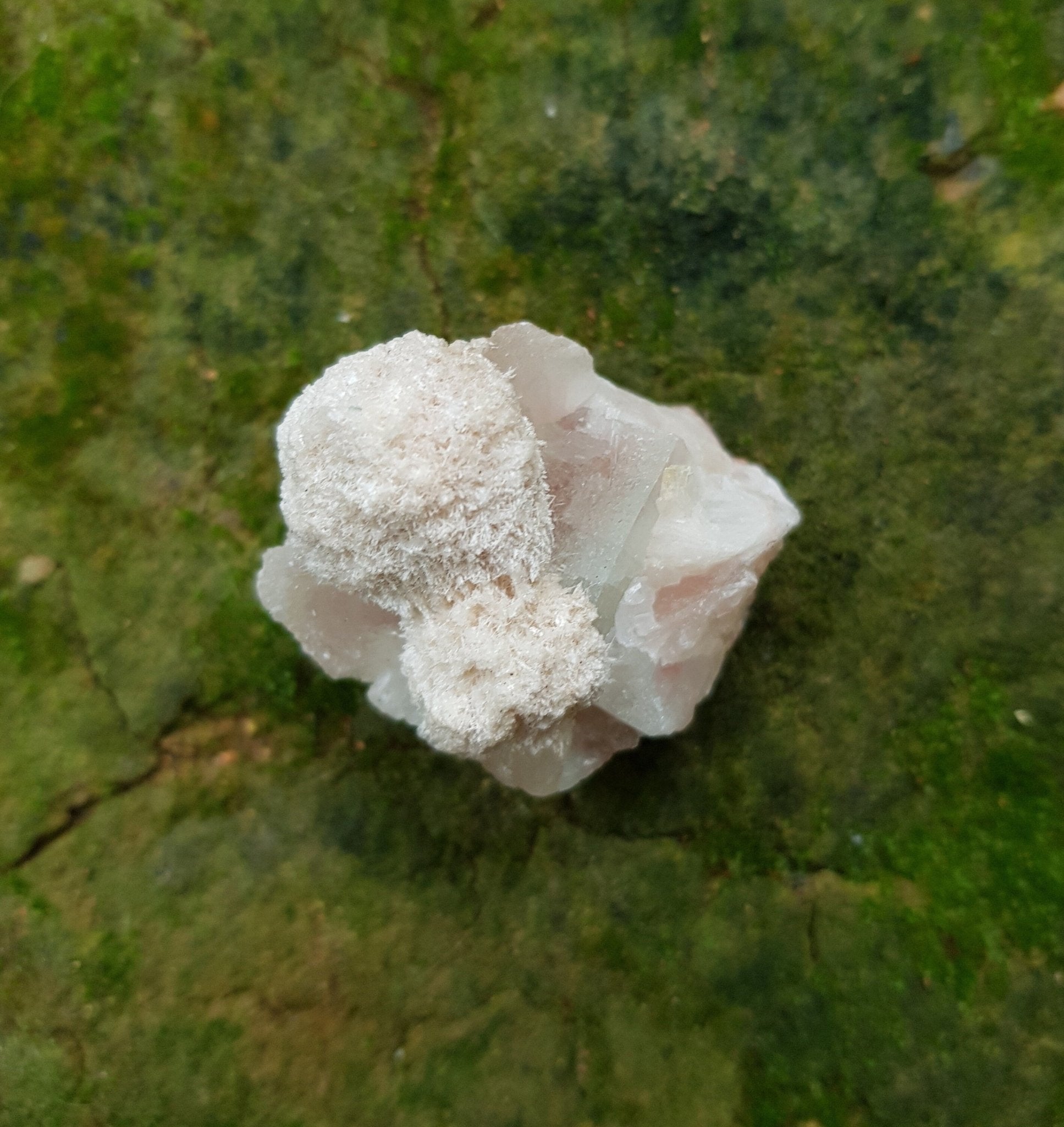 Small Natural Crystal Cluster, Apophyllite on Stilbite And Mordenite, Healing Crystal, Mineral Specimen, Mineral Collection - LunarGem - Rocks & Fossils