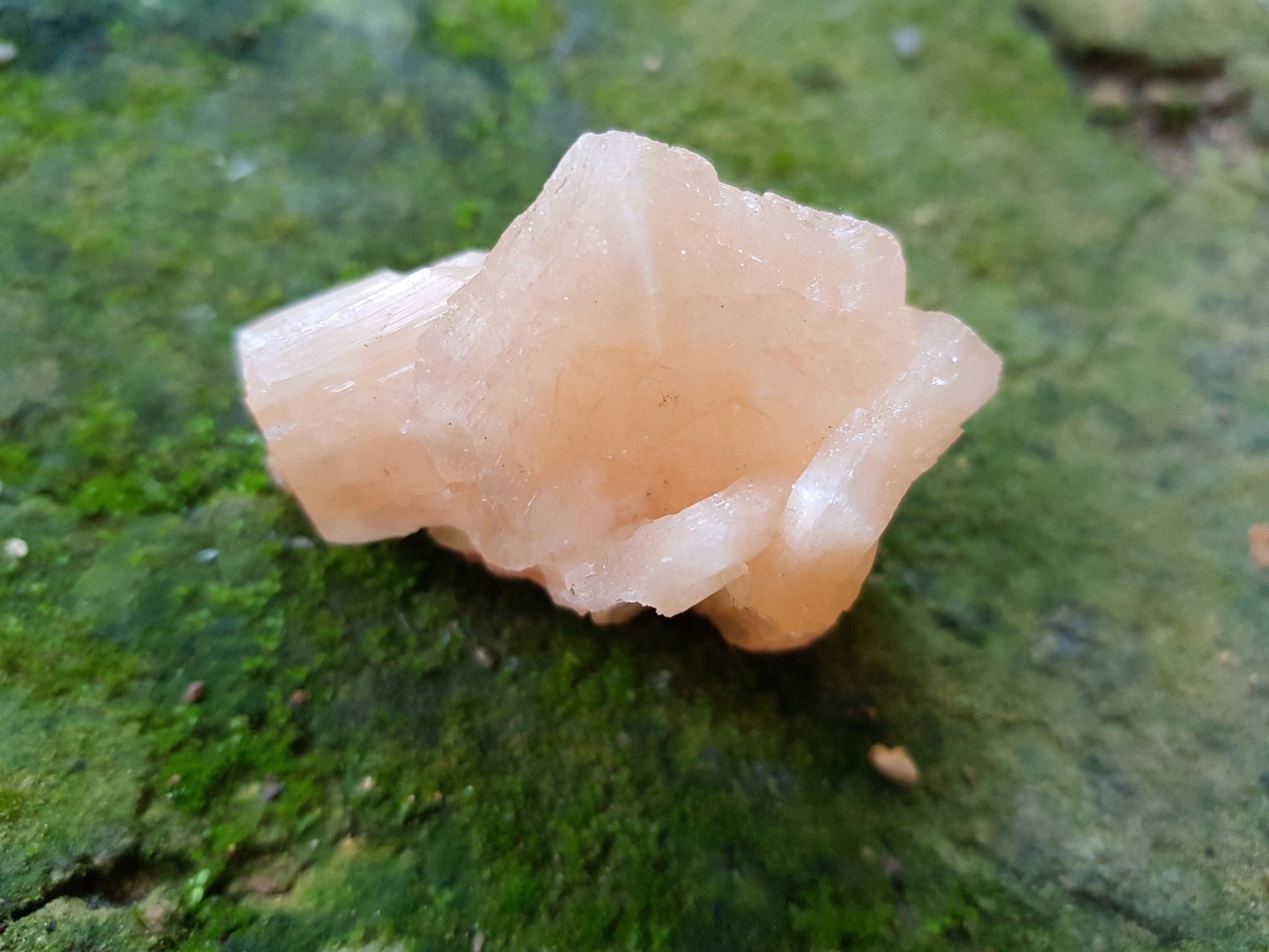 Small Natural Peach Stilbite Crystal, Double Terminated Mineral, Healing Crystal, Mineral Specimen - LunarGem - Rocks & Fossils