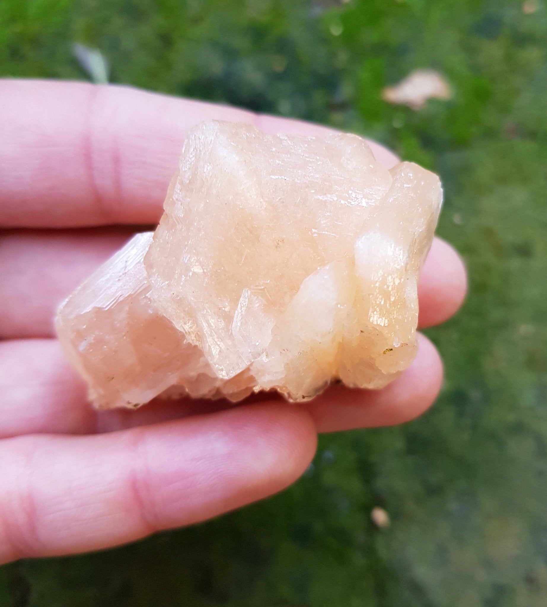 Small Natural Peach Stilbite Crystal, Double Terminated Mineral, Healing Crystal, Mineral Specimen - LunarGem - Rocks & Fossils