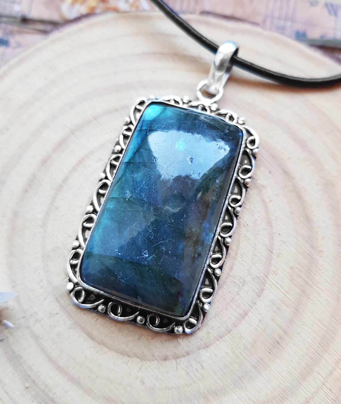 Top Quality Labradorite Pendant In Sterling Silver Statement Pendant Boho Jewellery GypsyJewelry Unique Gift - LunarGem - 