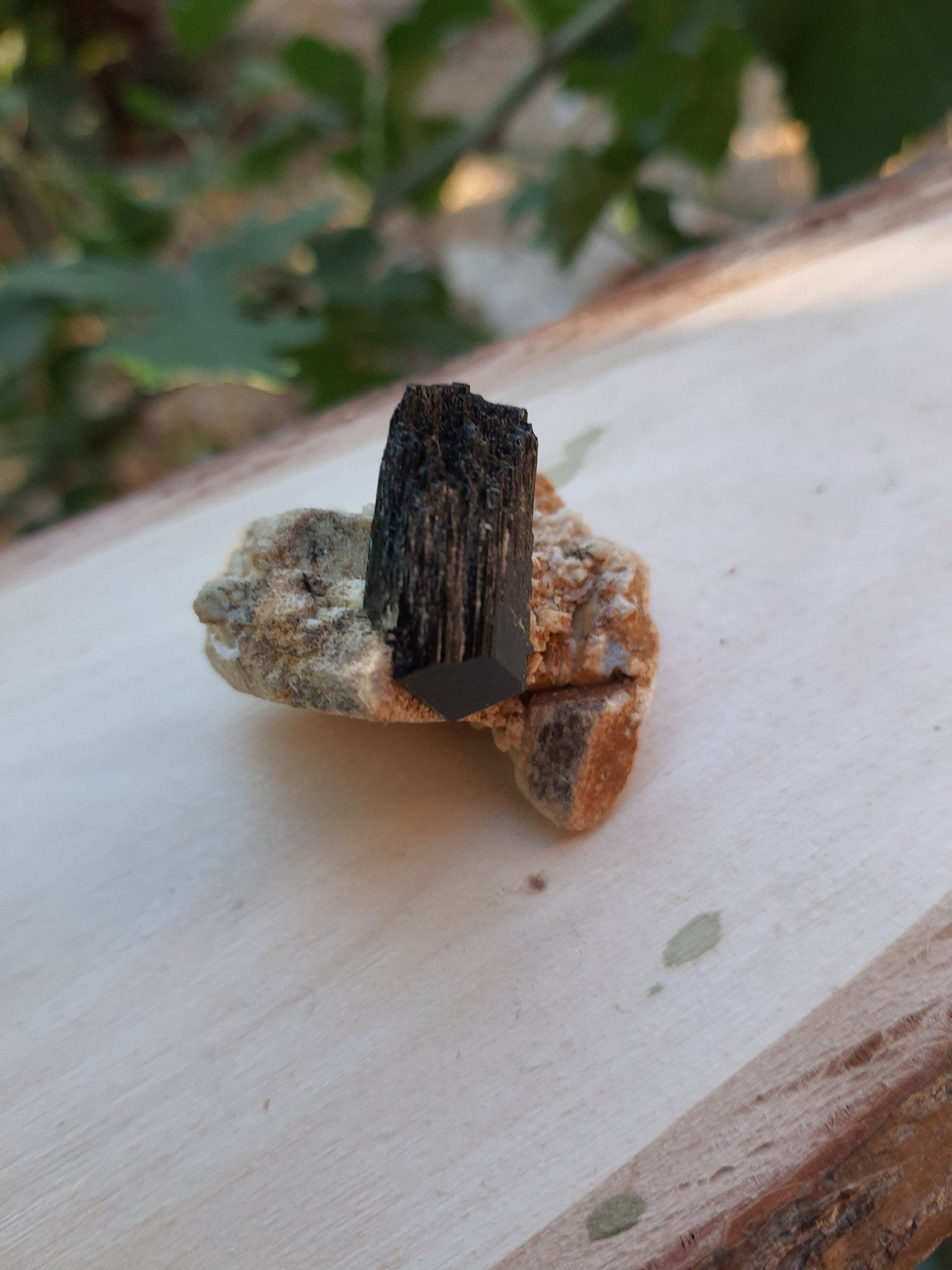 Tourmaline With Orthoclase Feldspar Natural Specimen, Raw Tourmaline crystal, 27g - LunarGem - 