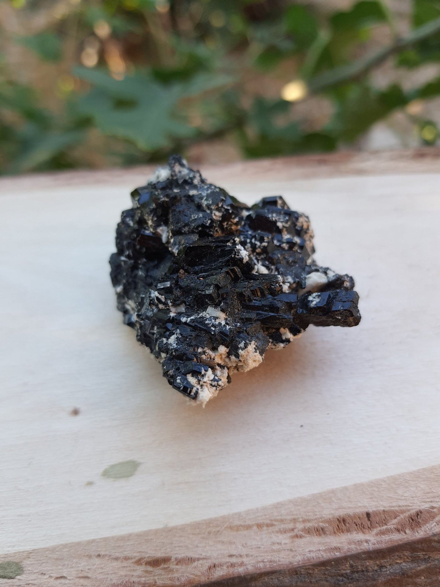 Tourmaline With Orthoclase Feldspar Natural Specimen, Raw Tourmaline crystal, 43g - LunarGem - 