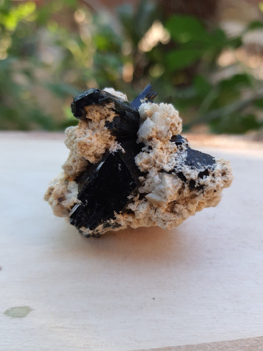 Tourmaline With Orthoclase Feldspar Natural Specimen, Raw Tourmaline crystal, 43g - LunarGem - 