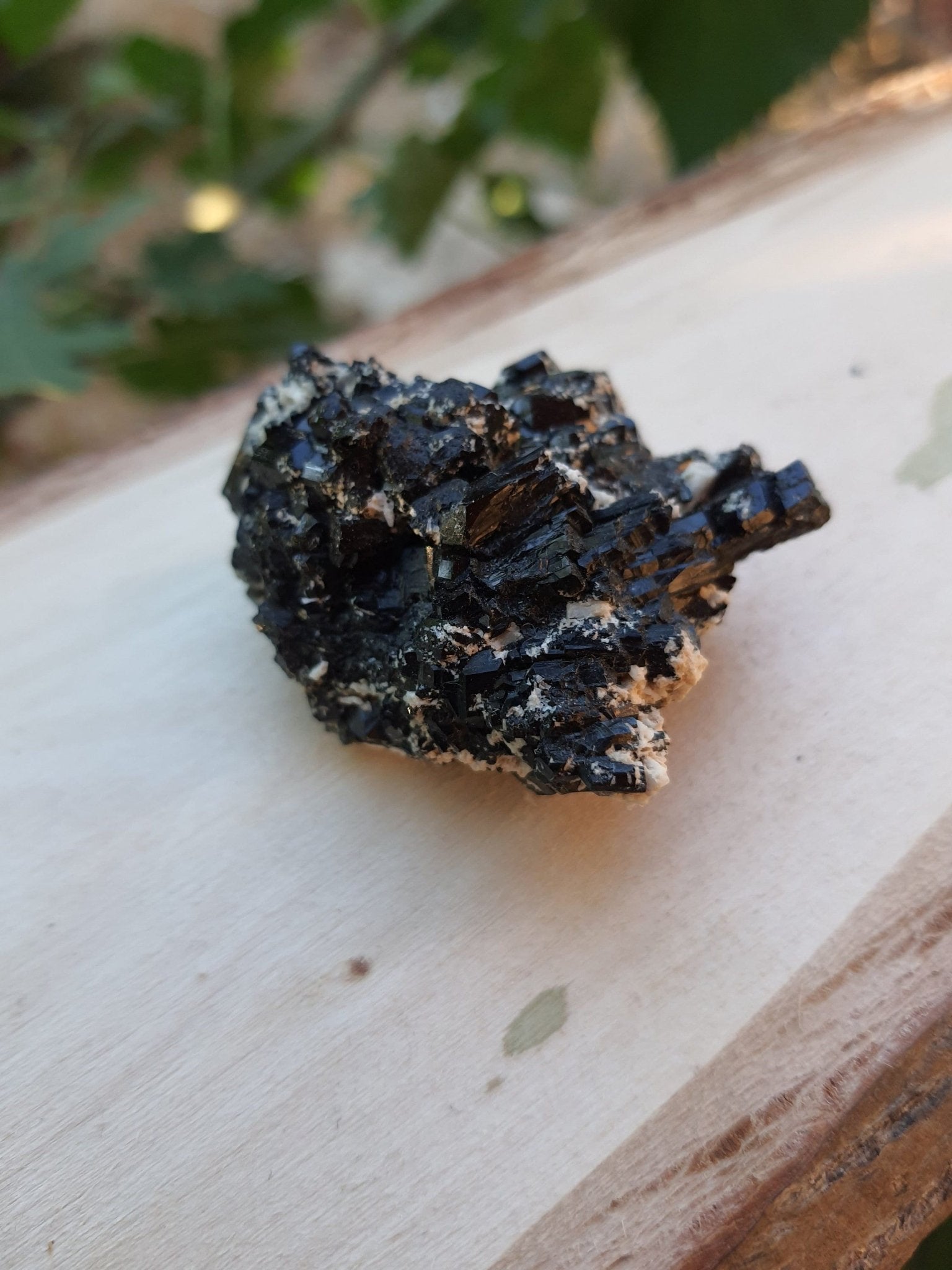 Tourmaline With Orthoclase Feldspar Natural Specimen, Raw Tourmaline crystal, 43g - LunarGem - 