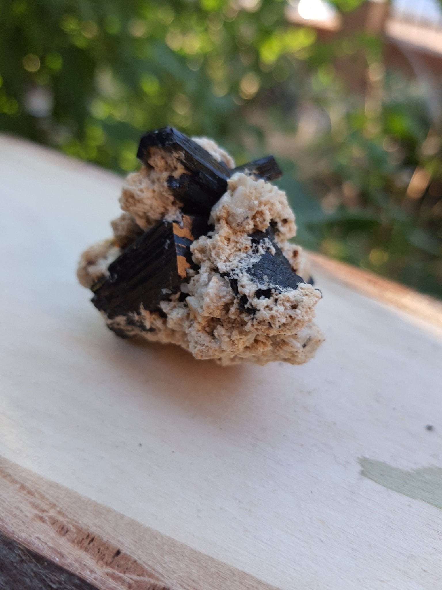 Tourmaline With Orthoclase Feldspar Natural Specimen, Raw Tourmaline crystal, 43g - LunarGem - 