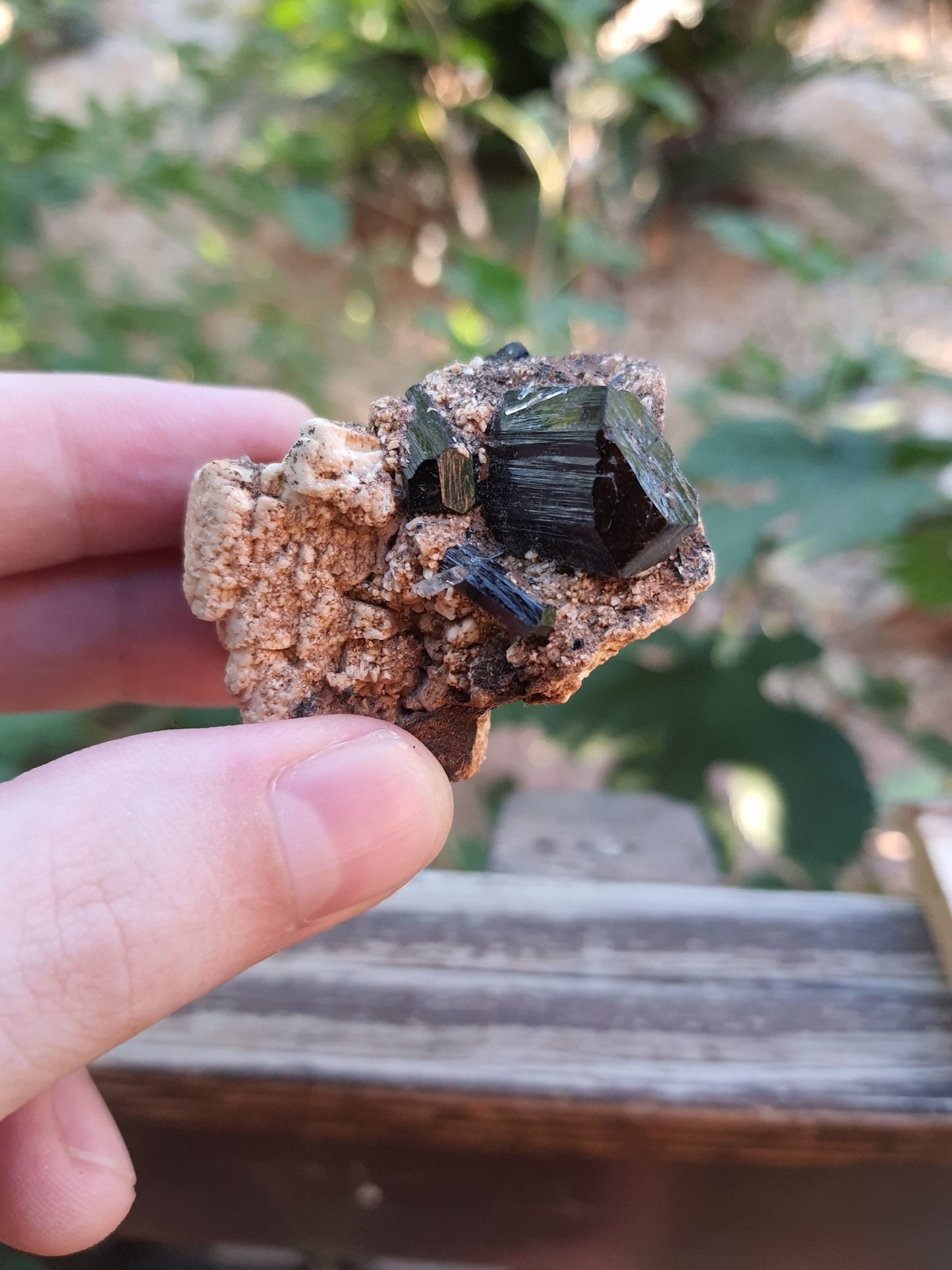 Tourmaline With Orthoclase Feldspar Natural Specimen, Raw Tourmaline crystal, 44g - LunarGem - 