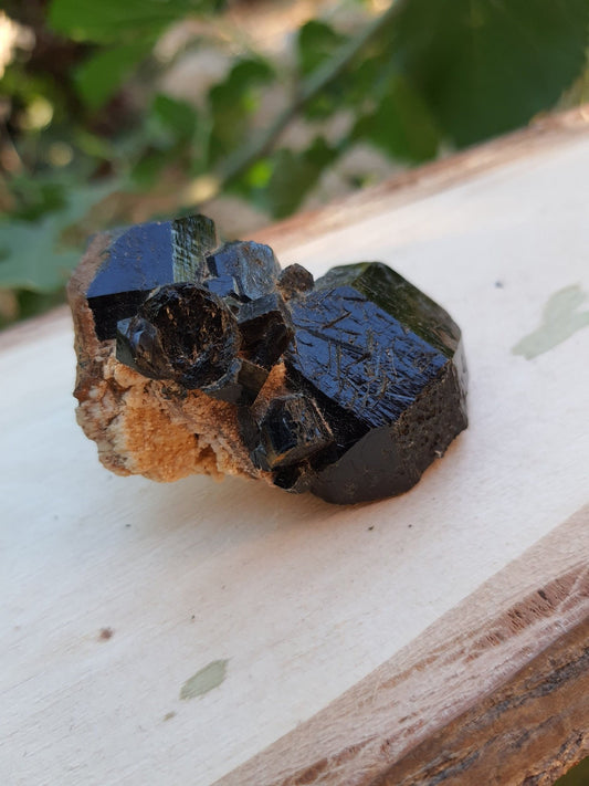 Tourmaline With Orthoclase Feldspar Natural Specimen, Raw Tourmaline crystal, 54g - LunarGem - 