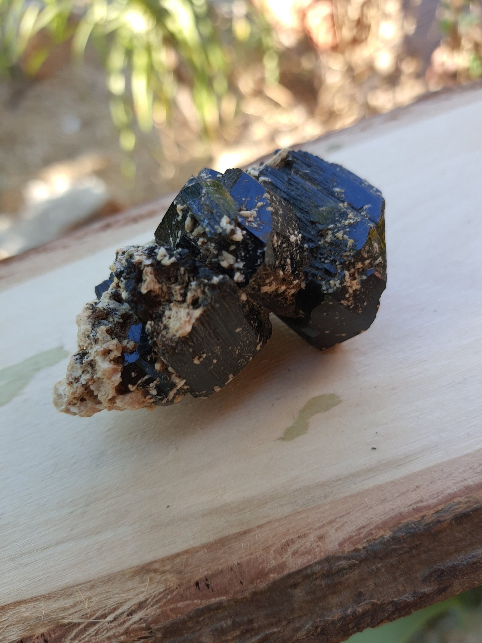 Tourmaline With Orthoclase Feldspar Natural Specimen, Raw Tourmaline crystal, 79g - LunarGem - 