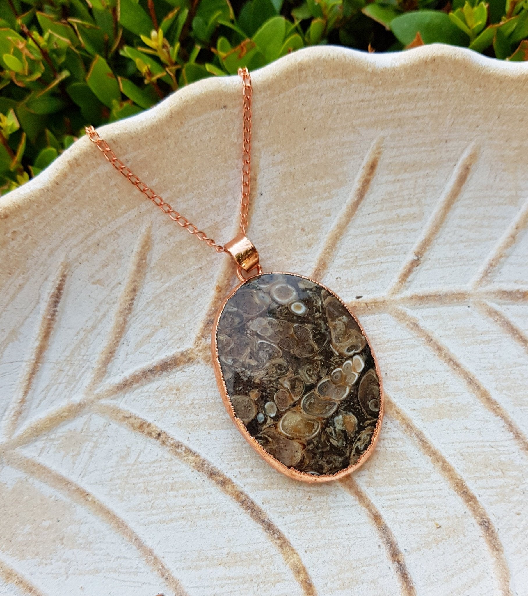 Turtella Jasper Copper Pendant Electroformed Necklace GypsyJewelry - LunarGem - Charms & Pendants
