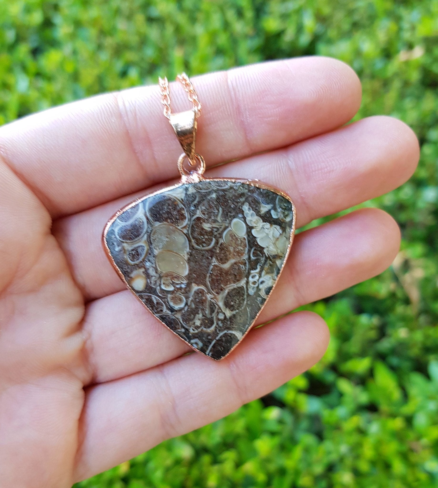 Turtella Jasper Copper Pendant Electroformed Necklace GypsyJewelry - LunarGem - Charms & Pendants