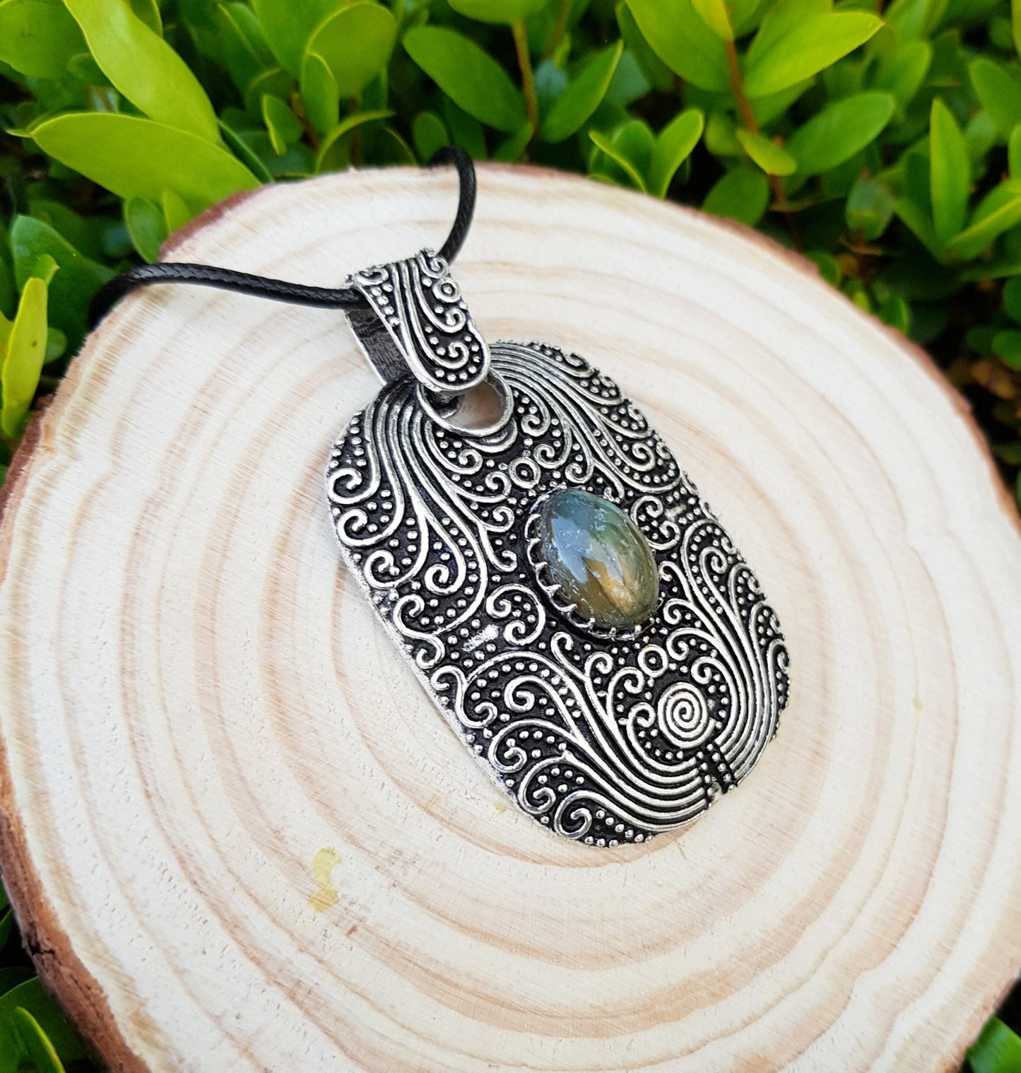 Big Labradorite And Carnelian Pendant In Sterling Silver Boho Crystal Necklace Gothic Necklace GypsyJewelry One Of A Kind Gift - LunarGem - Jewelry