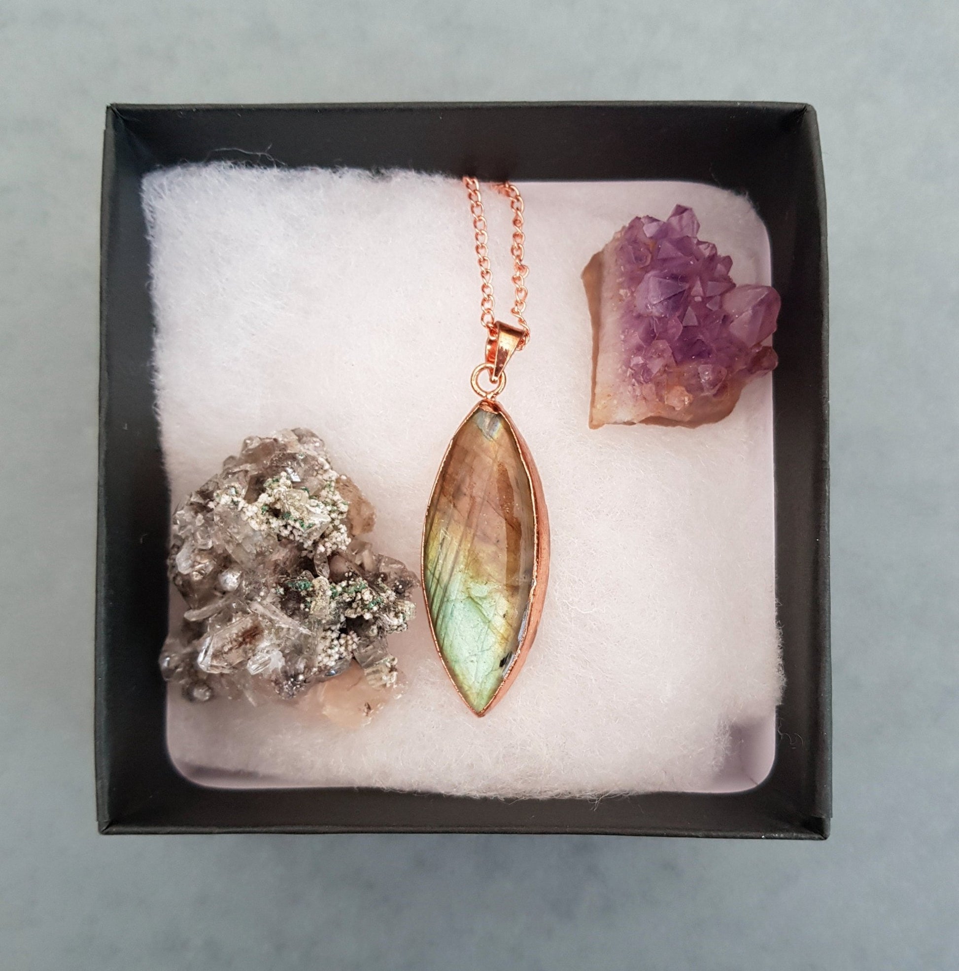 Crystal Jewellery Mystery Box, Electroformed Necklace And Minerals - LunarGem - Rocks & Fossils