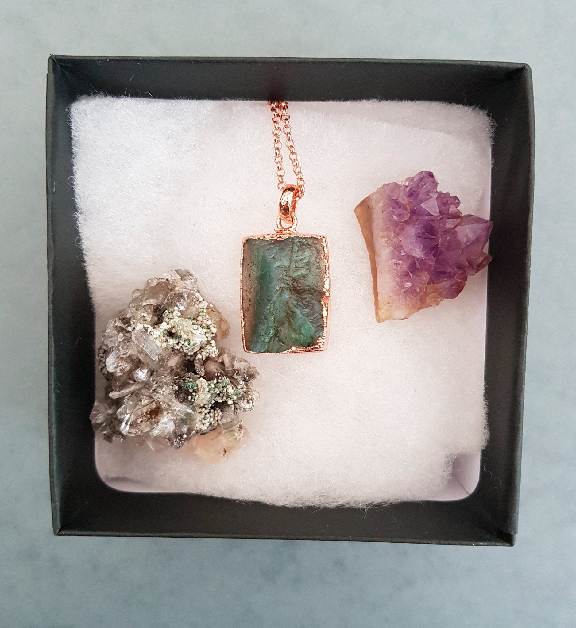 Crystal Jewellery Mystery Box, Electroformed Necklace And Minerals - LunarGem - Rocks & Fossils
