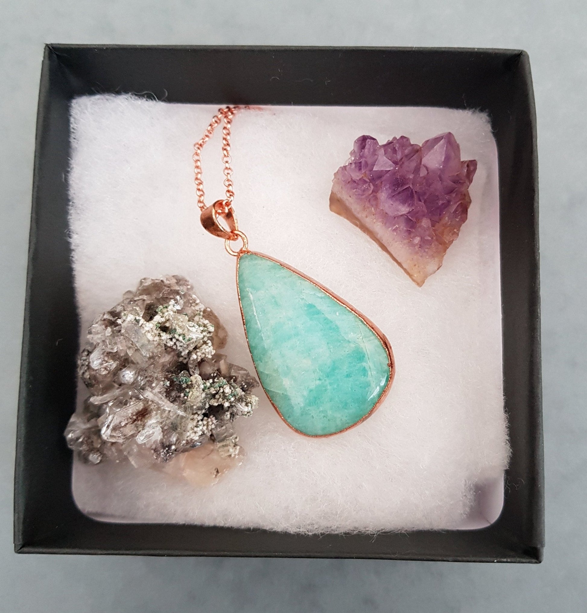 Crystal Jewellery Mystery Box, Electroformed Necklace And Minerals - LunarGem - Rocks & Fossils