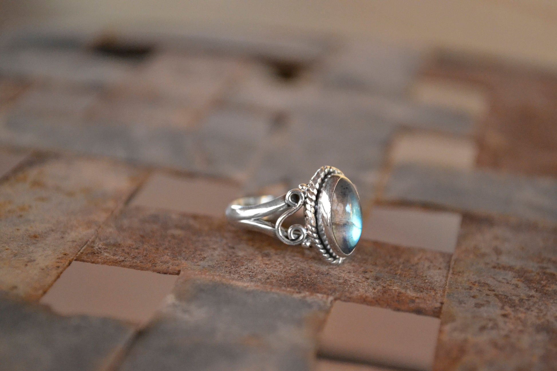 Labradorite Ring Marquise Ring Bohemian Ring Labradorite Boho Ring Bohemian Rings for Women Elvish Jewelry Swirl Ring Sterling Silver Gifts