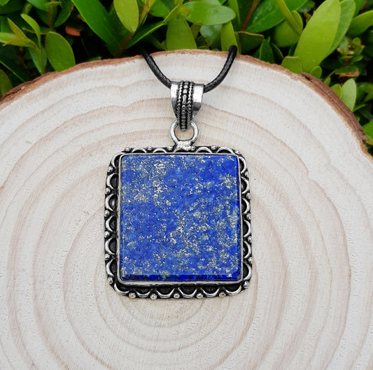 Lapis Lazuli Necklace In Sterling Silver With Adjustable Chain Boho Necklace Unique Jewellery One Of A Kind Gift
