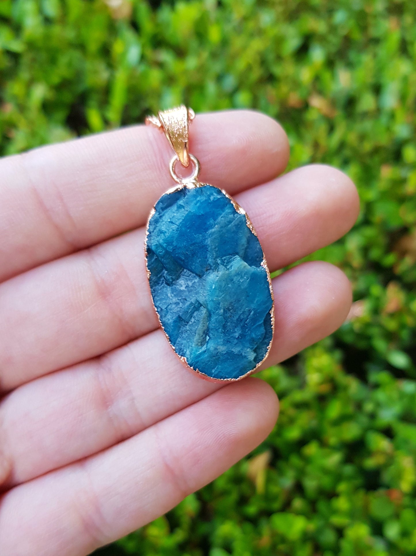 Raw Apatite Copper Necklace Electroformed Pendants One Of A Kind Necklace