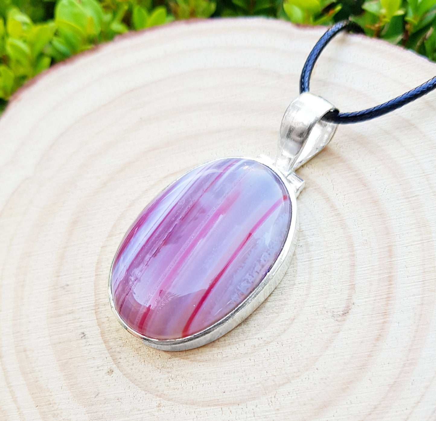 Agate Pendant In Sterling Silver Boho Crystal Necklace Unique Gift For Women GypsyJewelry
