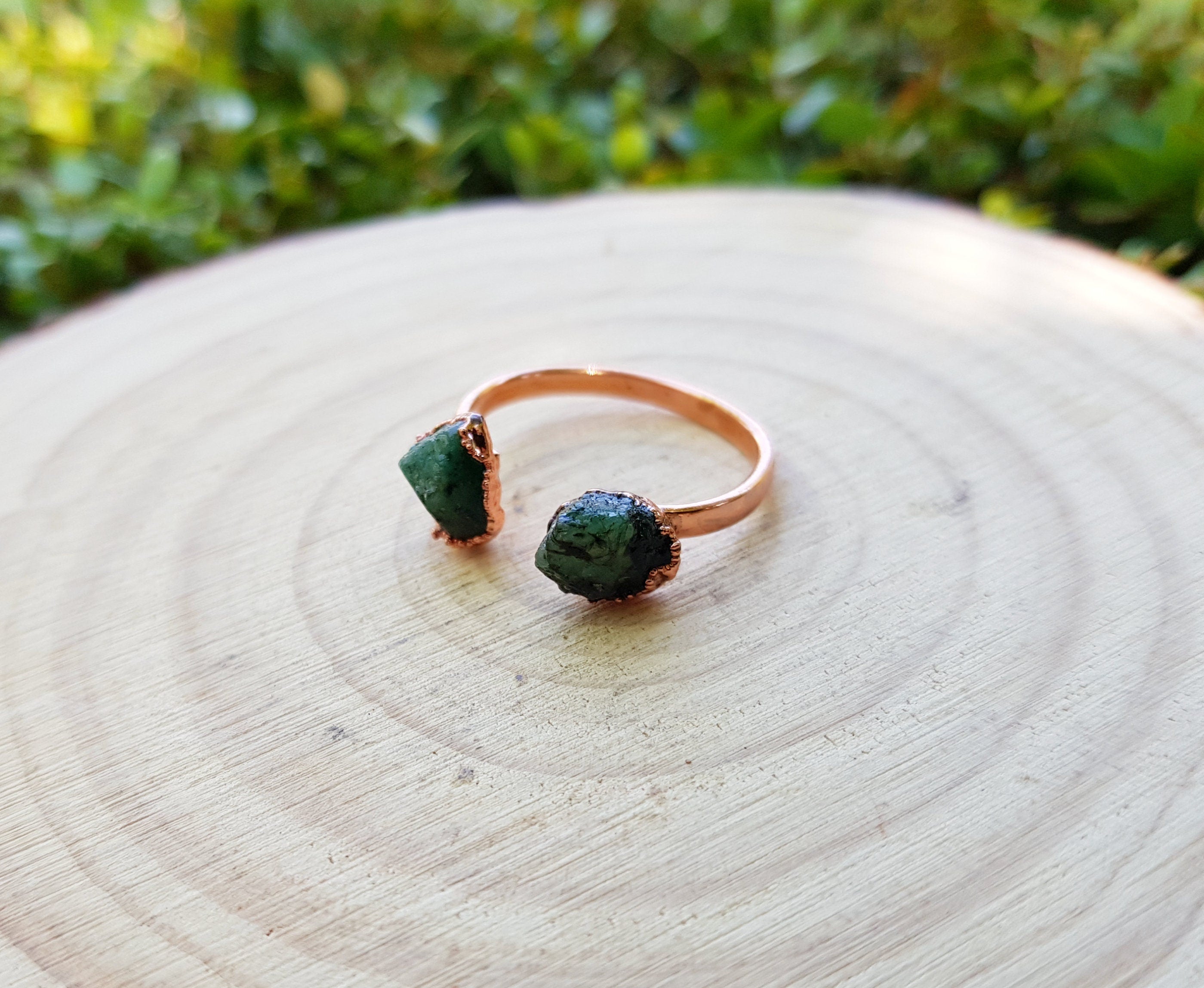 14k Green Tourmaline ring with diamond clusters – Emily Amey