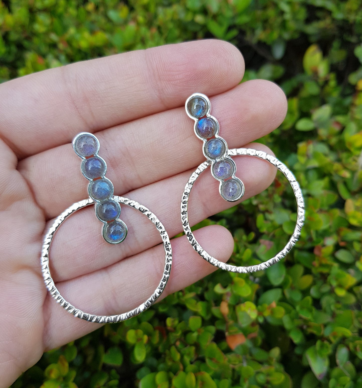 Labradorite Statement Earrings Sterling Silver Boho Earrings Stud Dangle Earrings Gypsy Jewelry Multi Gemstone Earrings Unique Gift For Her