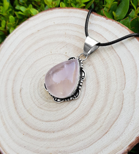 Rose Quartz Statement Necklace Sterling Silver Gemstone Jewellery Boho Necklace Unique Gift One Of A Kind Jewellery