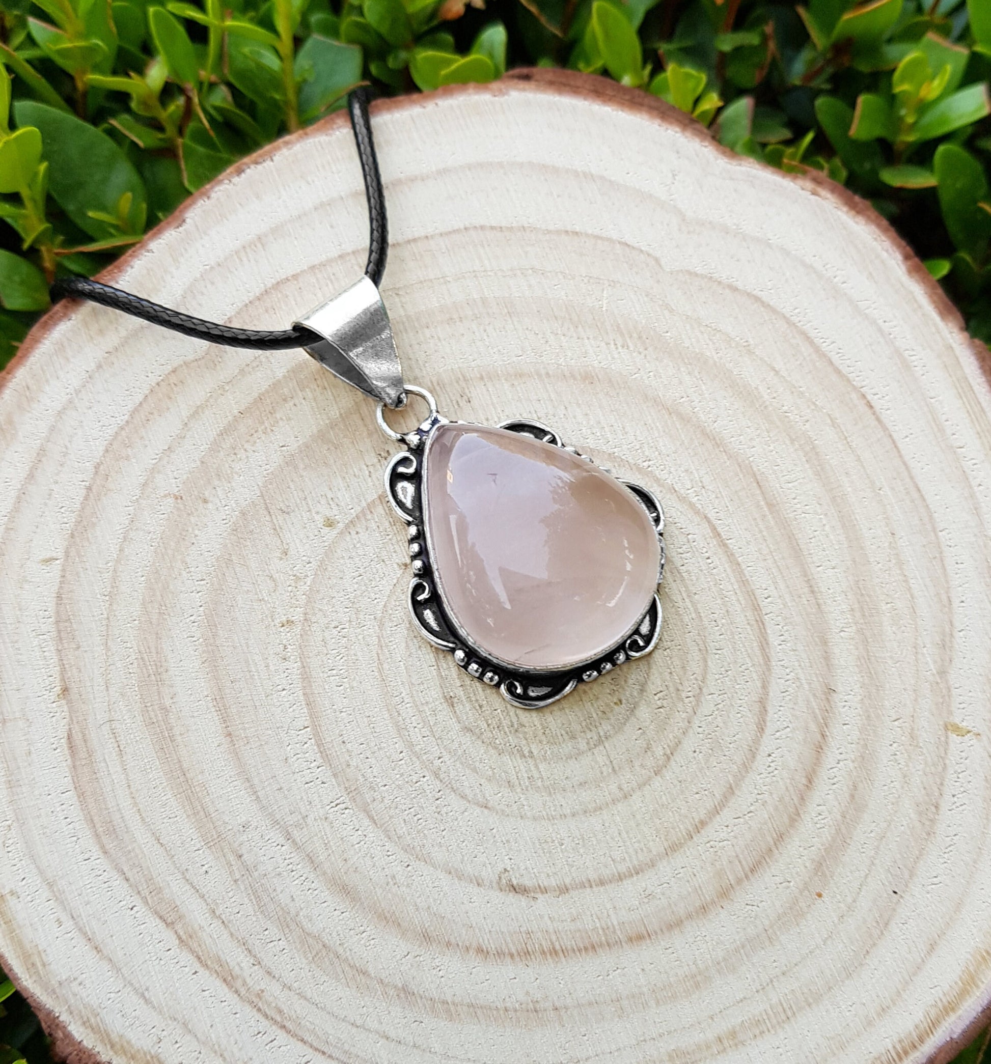 Rose Quartz Statement Necklace Sterling Silver Gemstone Jewellery Boho Necklace Unique Gift One Of A Kind Jewellery