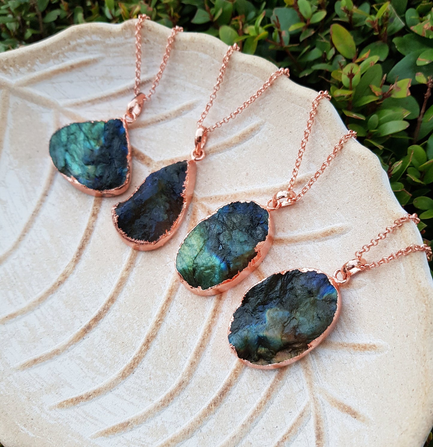 Raw Spectrolite Labradorite Necklace Pure Copper Pendant Electroformed Pendant Gift for Her Unique Jewelry Boho Pendant
