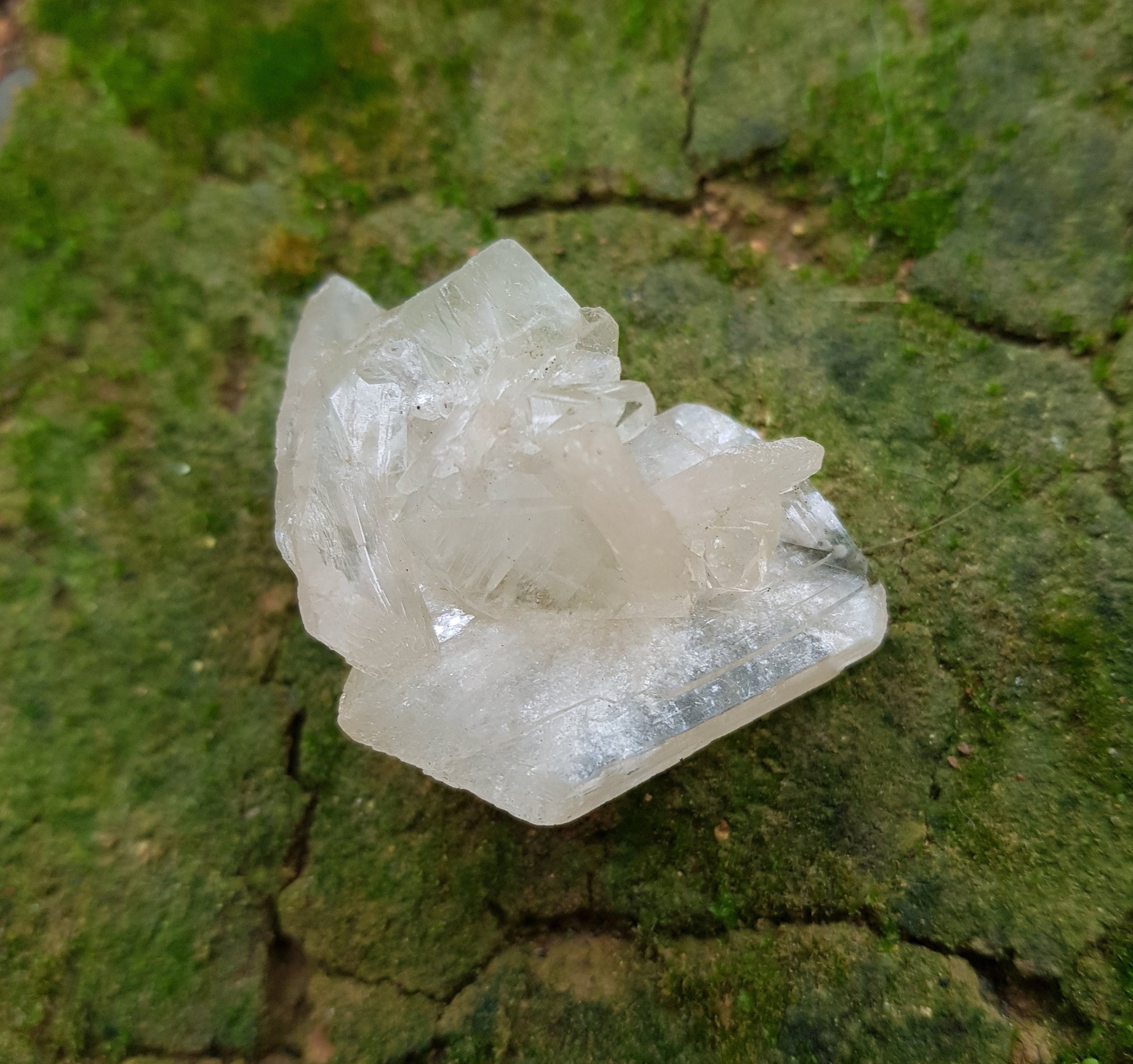 Small Natural Apophyllite On Stilbite Crystal Cluster, Double Terminated Mineral, Healing Crystal, Mineral Specimen, Mineral Collection