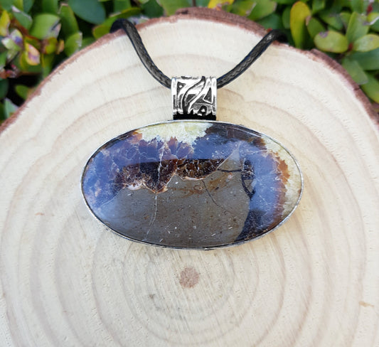 Rare Dragon Septarian Pendant Sterling Silver Dragon Stone Necklace Boho Gemstone Necklace Unique Gift One Of A Kind Jewelry