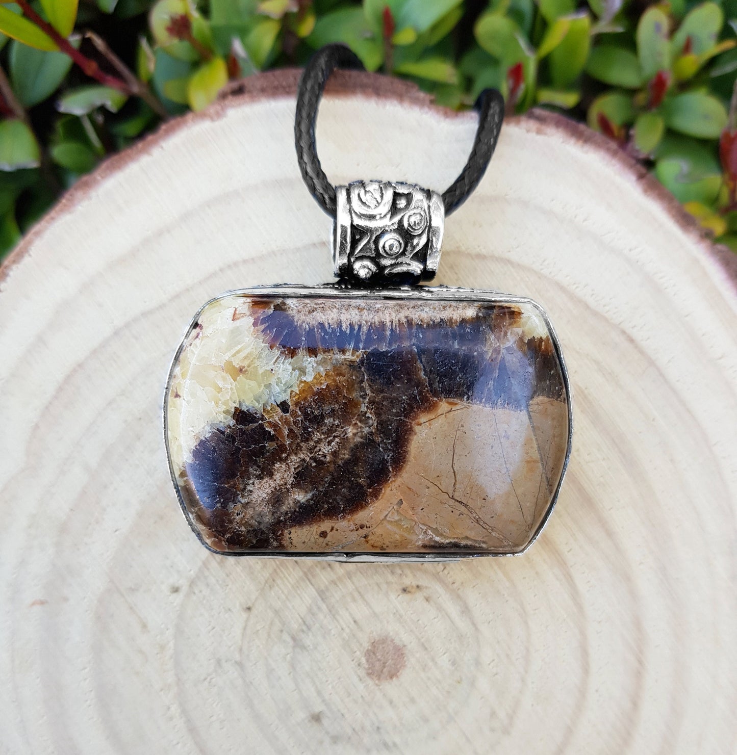 Rare Dragon Septarian Pendant Sterling Silver Dragon Stone Necklace Boho Gemstone Necklace Unique Gift One Of A Kind Jewelry