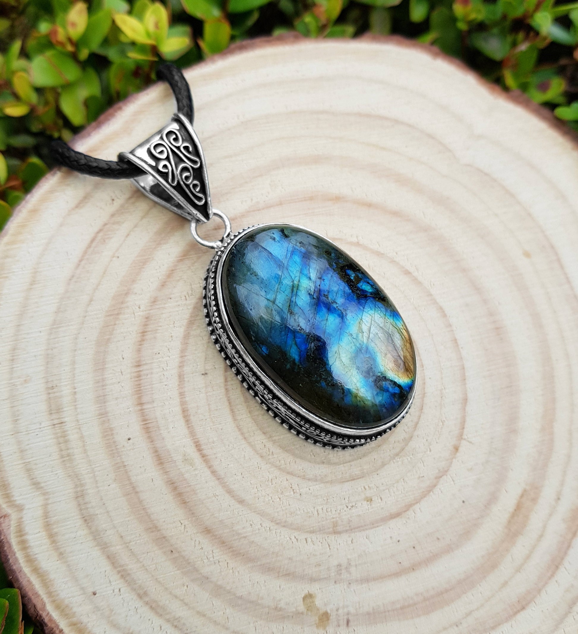 Oval Labradorite Pendant In Sterling Silver Statement Pendant Boho Jewellery Unique Gift One Of A Kind Jewellery